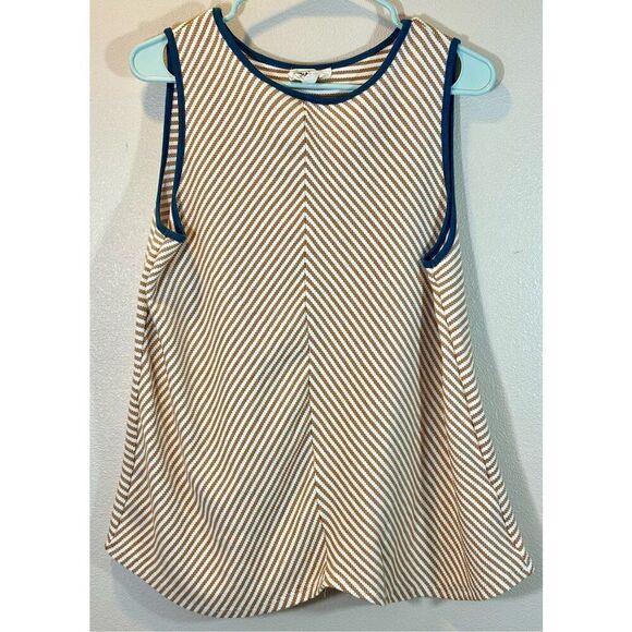 NWOT Betsey’s Boutique Shop Women's Mustard Yellow & Cream Flare Knit Top Medium - Picture 1 of 8